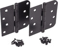 Hinge Outlet 4 Inch with 5/8 Inch Square Radius Ball Bearing Door Hinges, Heavy-Duty Steel, Removable Pin (Black, 20 Pack)