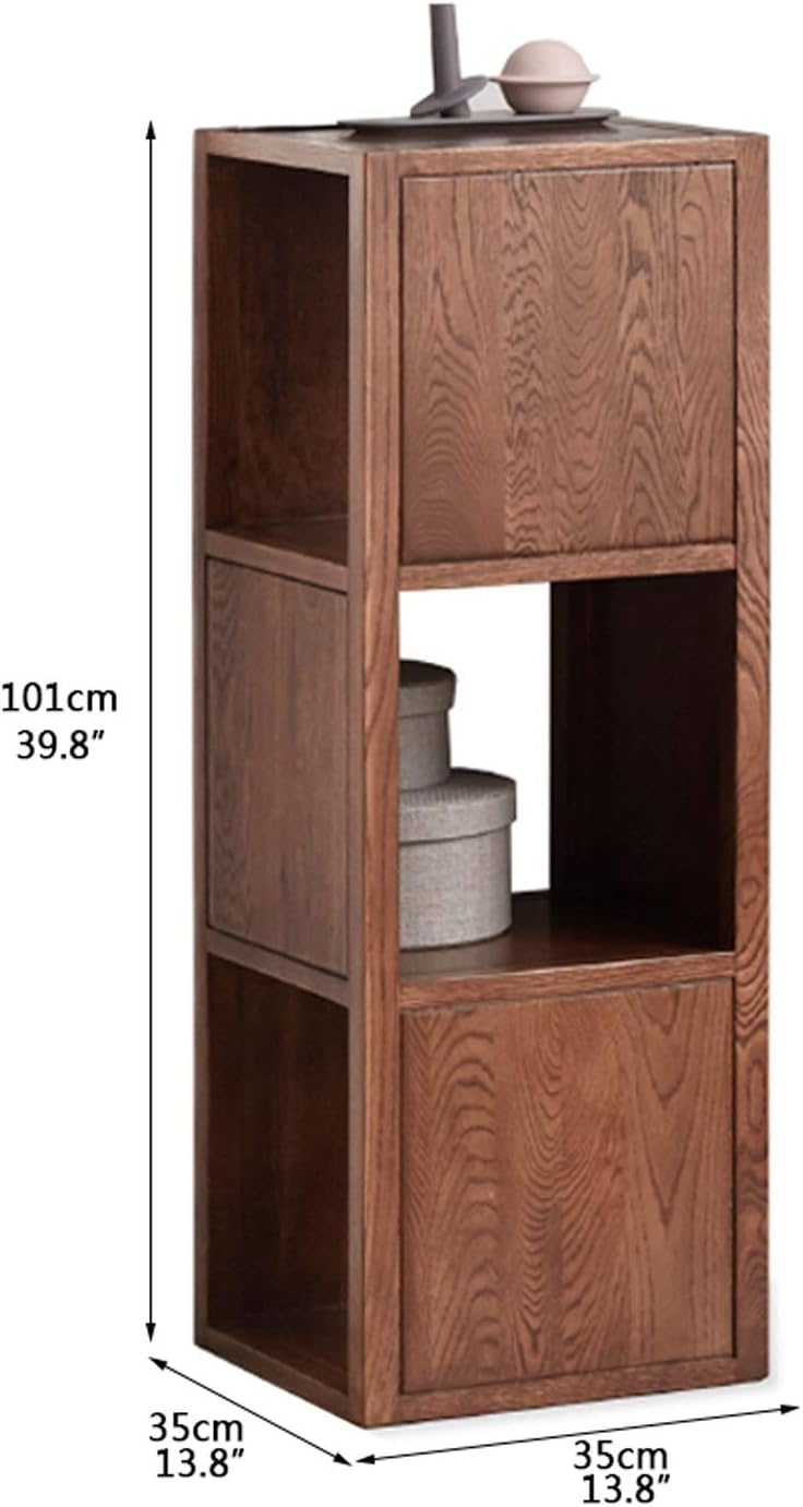 Simply Modern 3-Tier Book Shelf Wooden Open Shelf Corner Bookcase Furniture,L13.8×W 13.8'×39.8' H Bookcase/Bookshelves (Color : Walnut Color) (Walnut Color)