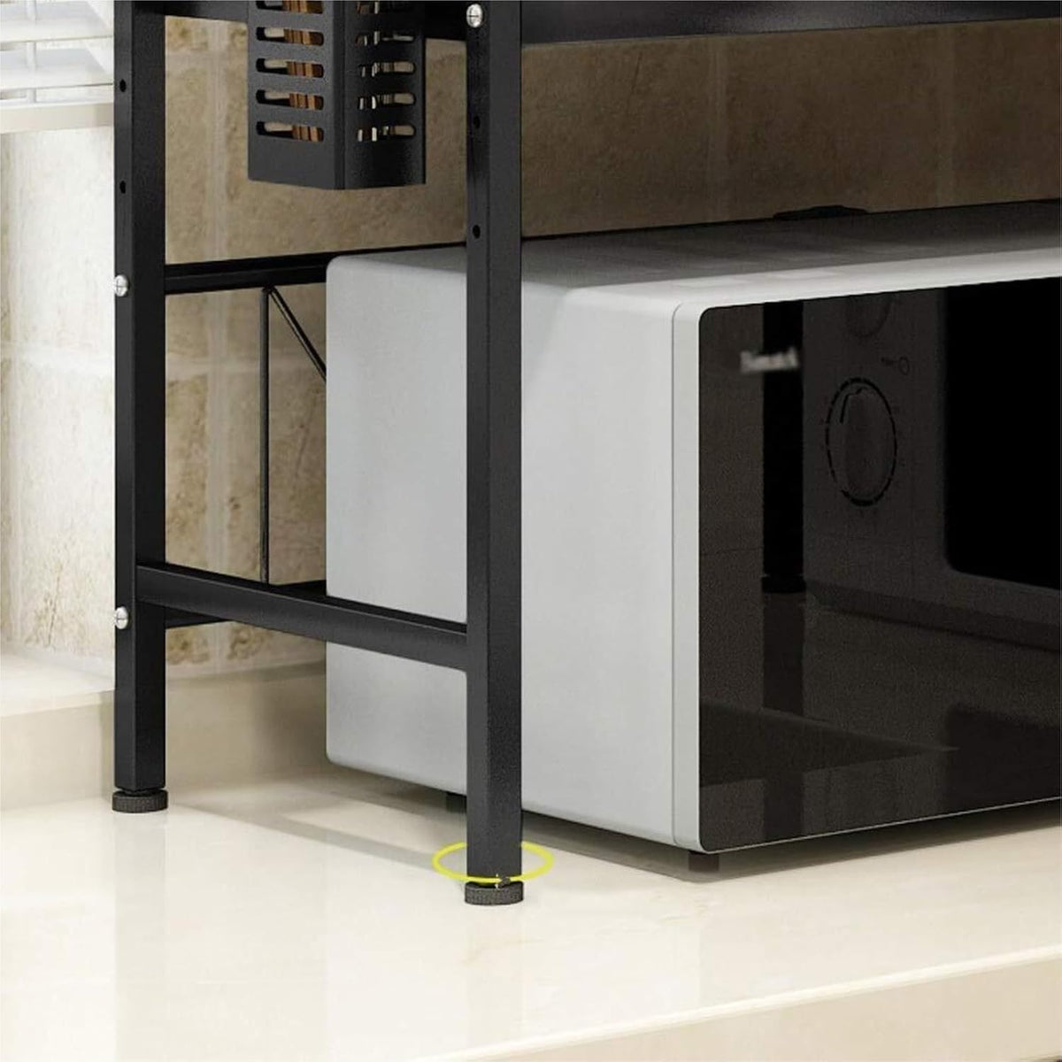 Microwave Stand 2 Layer Microwave Stand Kitchen Shelves Rack Floor Retractable Adjustable Oven Rice Cooker Storage