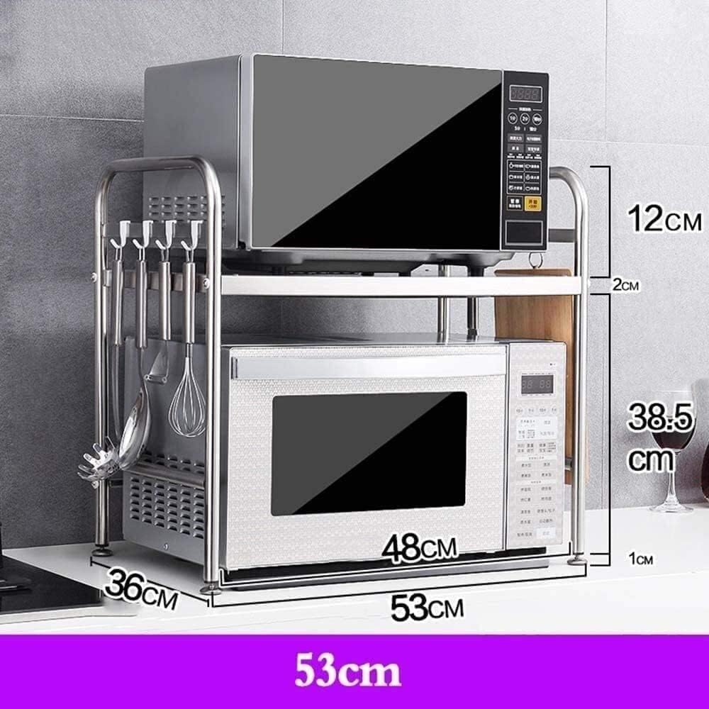 Microwave Stand 2 Tier Microwave Oven Rack Stainless Steel Stand Storage Rice Cooker Racks for Kitchen Countertop Organizer Storage