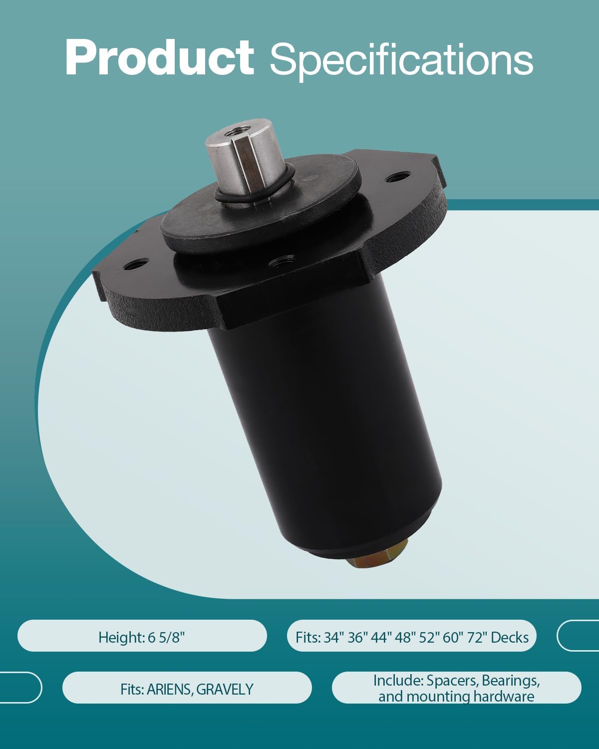 SCITOO Mower Spindle 285-358 Spindle Assembly for ARIENS Gravely: 59114000, 59201000, 59215500, 59225800, 9239400; for Oregon: 82-041; for STENS: 285-358, 285-368 of 2 pcs