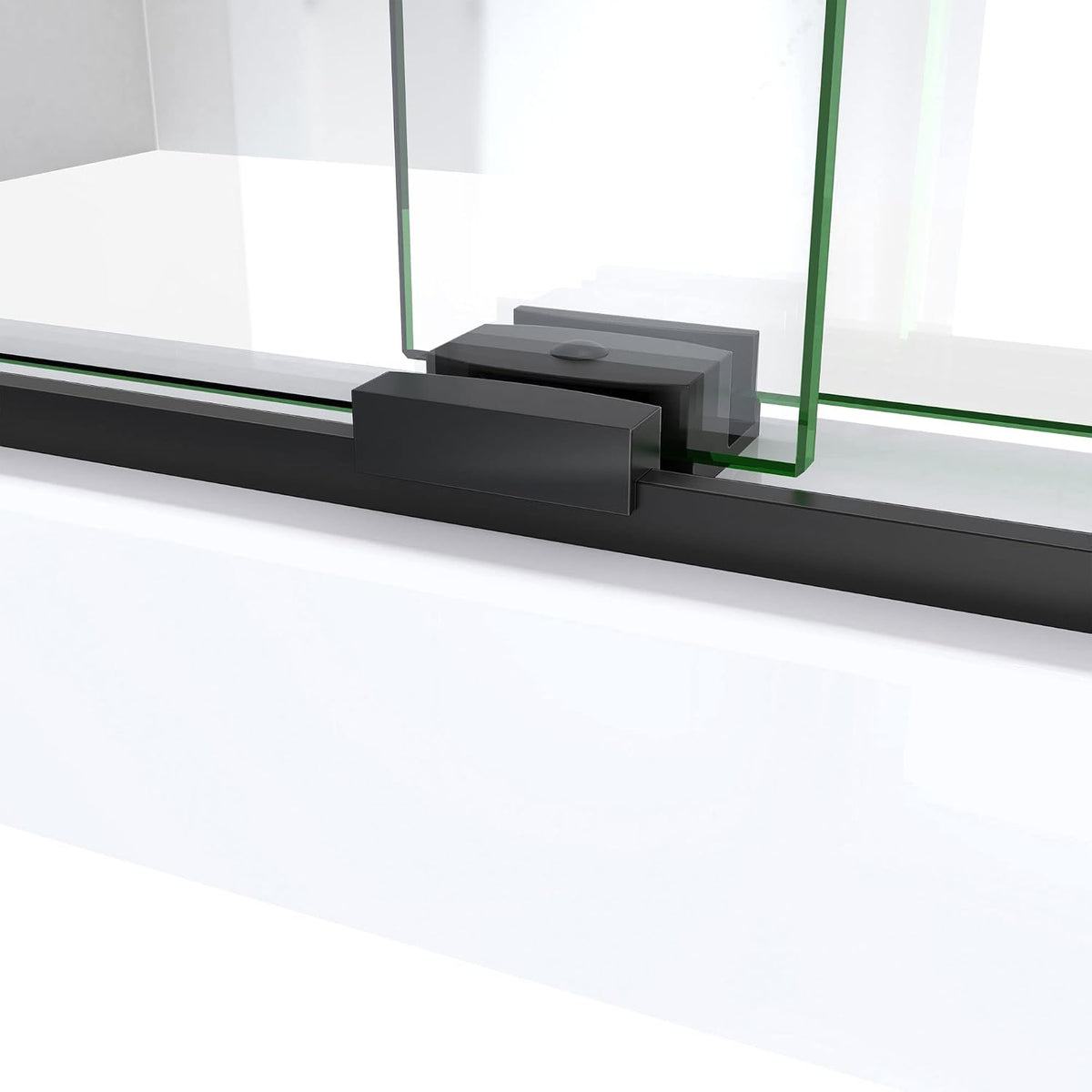 DreamLine Sapphire-V 56-60 inch W x 76 inch H Semi-Frameless Bypass Shower Door in Matte Black