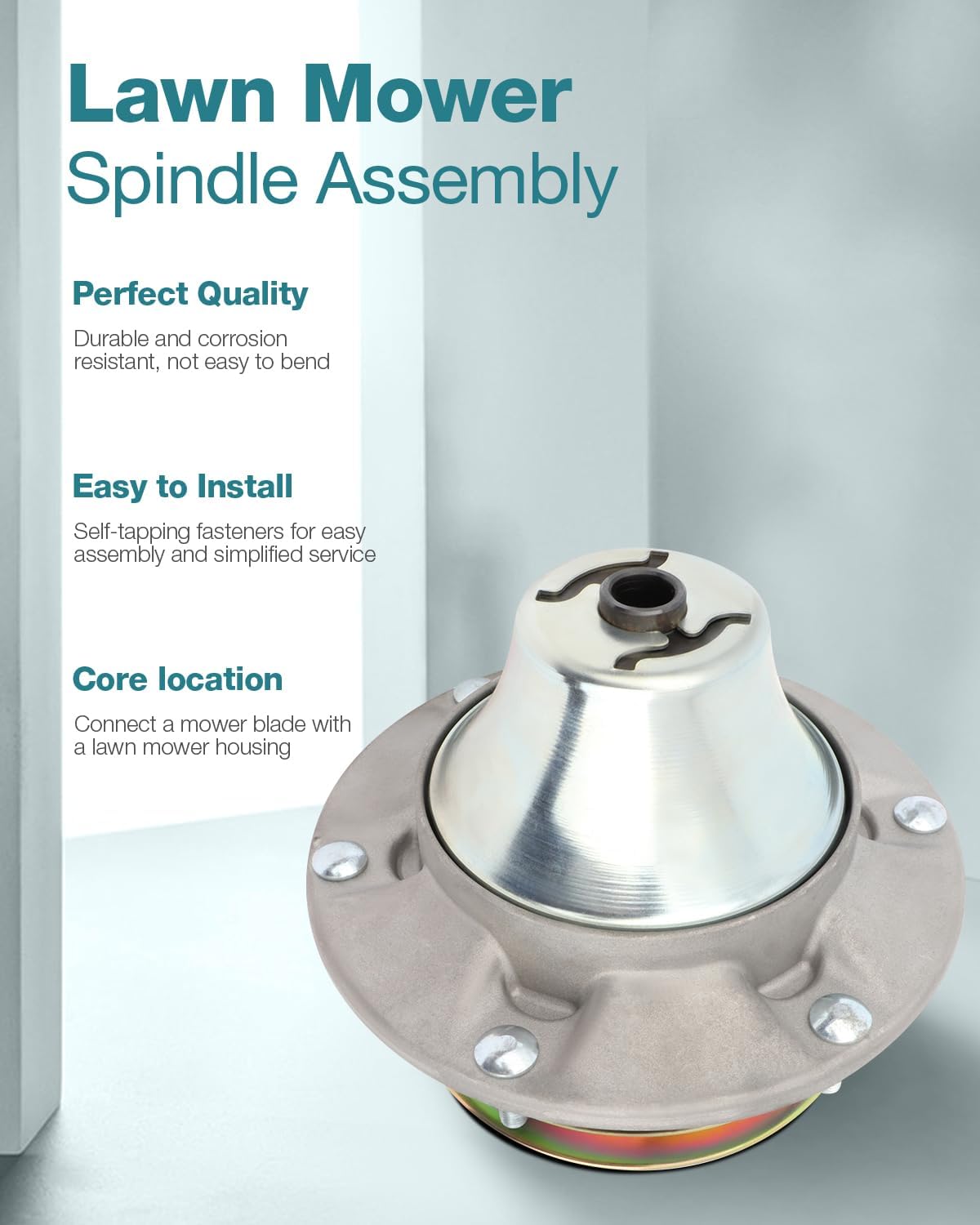 SCITOO Lawn Mower Spindles w/Pulley Bolt Spindle Assembly Replacement for John Deere TCA13807 TCA25832 of 2 Pack