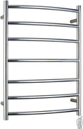 Towel Warmer, Electric Towel Warmer Rack Wall Mounted, Polish Chrome Heated Drying Rack with 7 Heated Bars Mirror,Bath Towel Dryer