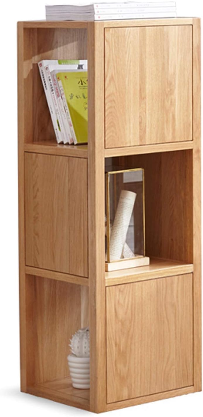 Simply Modern 3-Tier Book Shelf Wooden Open Shelf Corner Bookcase Furniture,L13.8×W 13.8'×39.8' H Bookcase/Bookshelves (Color : Walnut Color) (Natural Wood Color)
