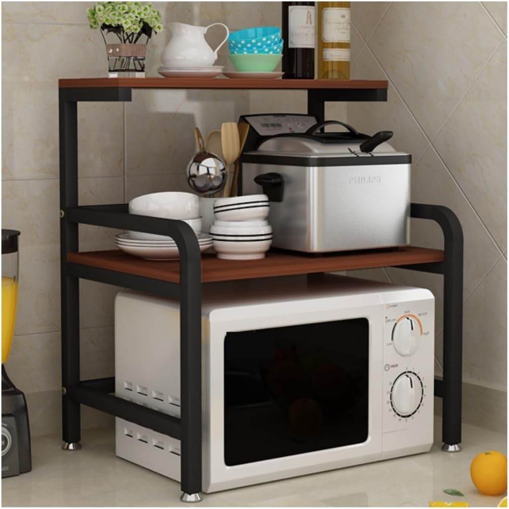 Microwave Stand Home Microwave Oven Rack Kitchen Shelf Organizer Metal Storage Holder Over The Storage(A)