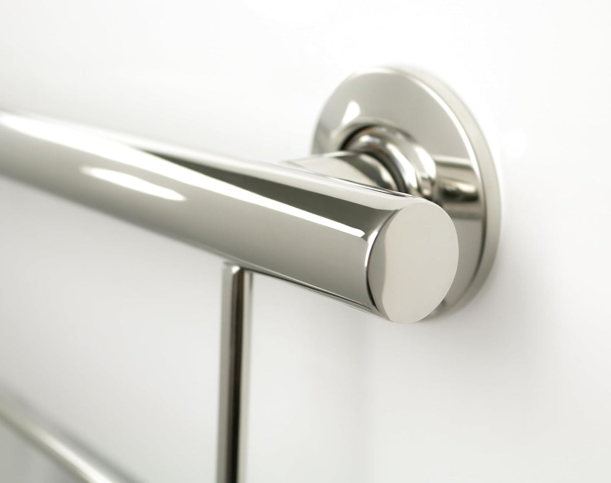 24' Designer Newport Wall Mount Bathroom Shower Grab Bar with Towel Bar, Polished Finish