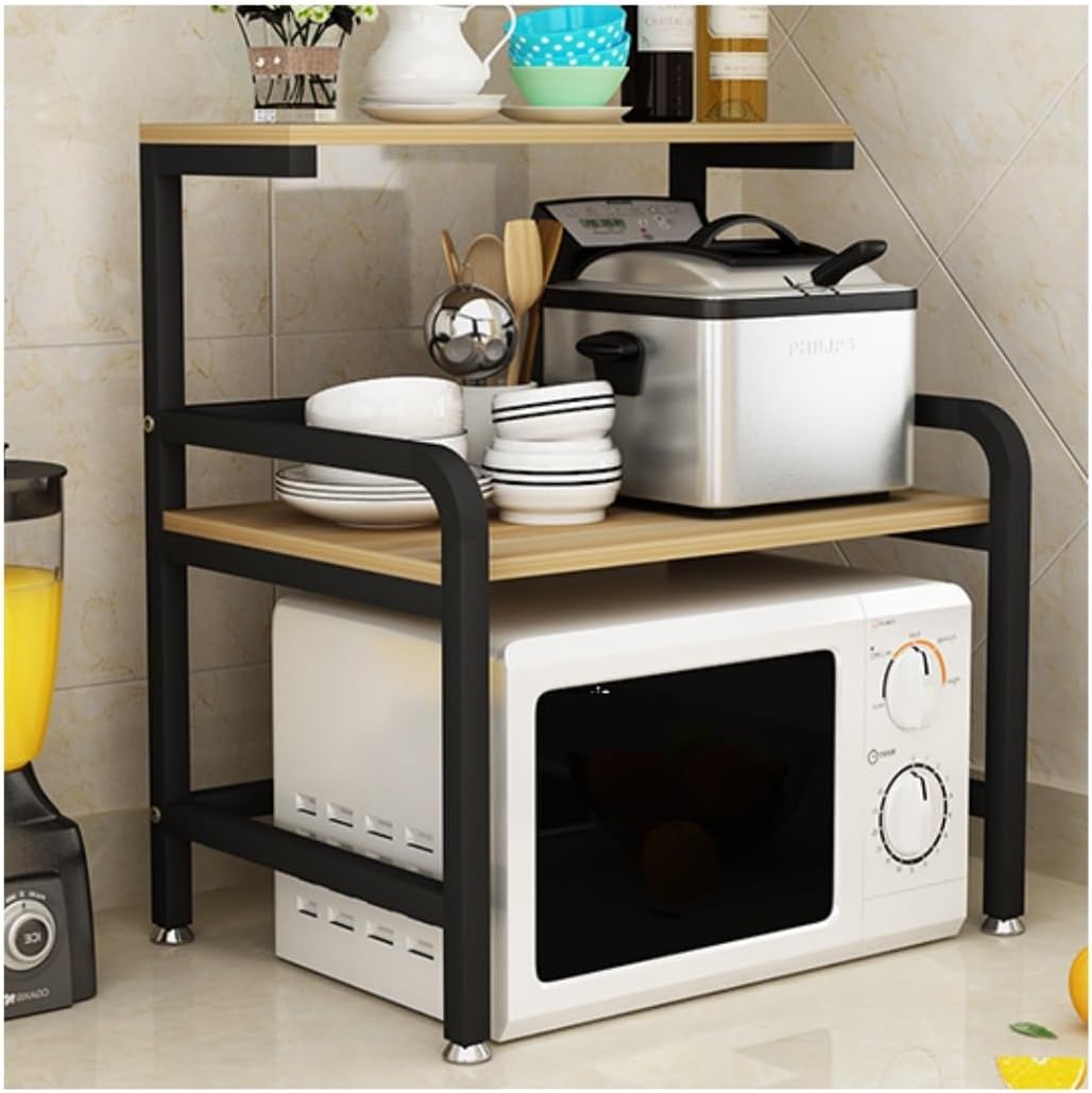 Microwave Stand Home Microwave Oven Rack Kitchen Shelf Organizer Metal Storage Holder Over The Storage(B)