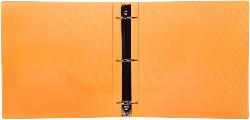 JAM PAPER Plastic 2 inch Binder - Orange 3 Ring Binder - Bulk 12/Pack