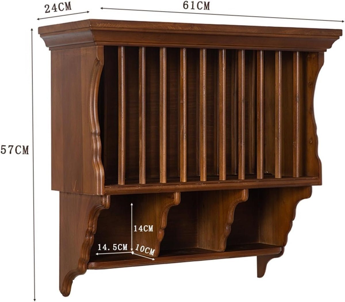 Wall Shelves Floating Shelves Wall Storage Plate Rack, Household Kitchen Dish Rack, Solid Wood Coffee Cup Display Rack