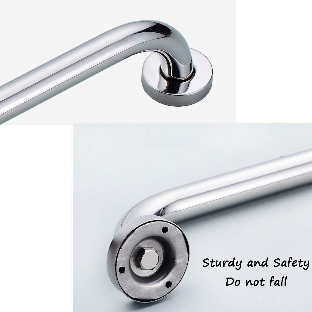 Bathroom Grab Rail Handrails, Anti-Slip Stainless Steel Grab Bar for Toilet and Shower, Elderly Disability Aid with Concealed Screws, Heavy Duty Support Handl,Chrome-105Cm