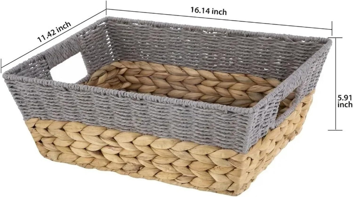 Fruit Rack Square-shaped Rattan Fruit Baskets Woven Storage Bowls Key Holder Stackable for Shelf Kitchen Tabletop Natural Set of 4