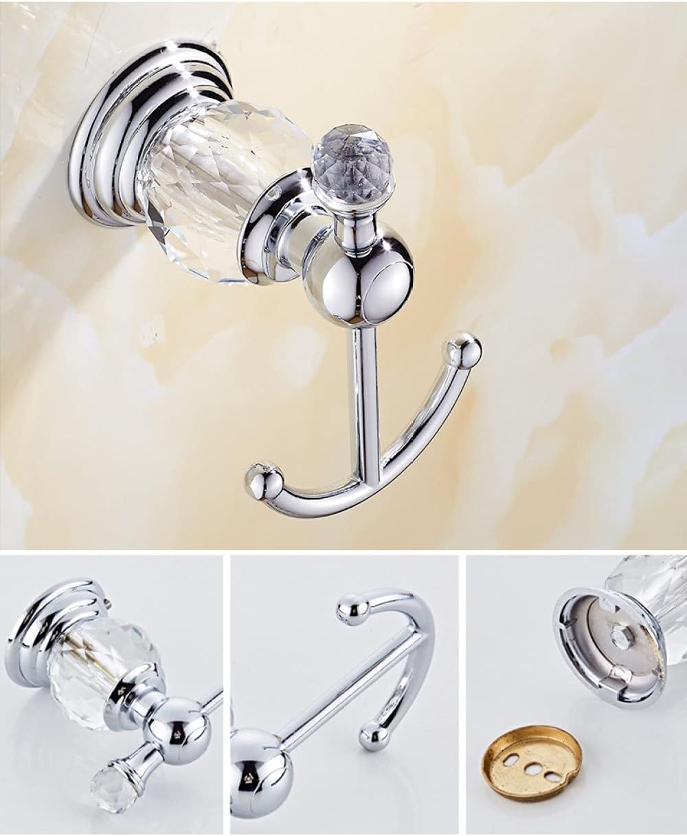 Bathroom Hardware Set Crystal Bath Towel ShelfSliver Chrome Towel Bar Toilet Brush Holder Robe Hook