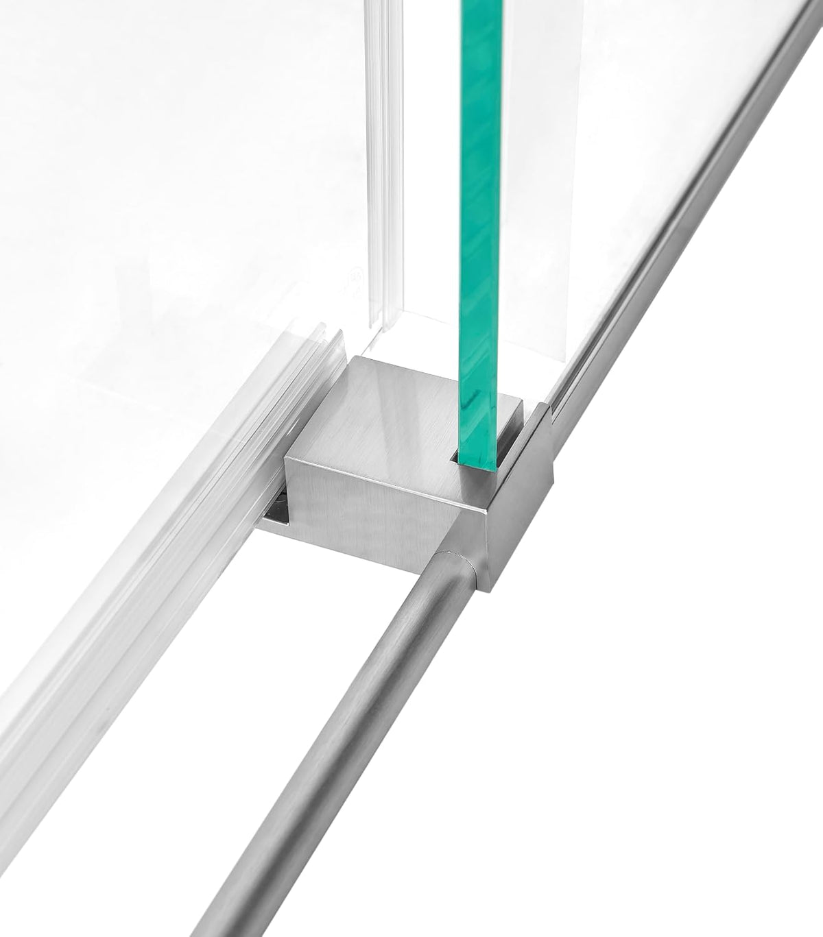 Montage 57.25-59' W x 78' H Euroglide Frameless Shower Door with 3/8' Clear Tempered Glass (Brushed Stainless)