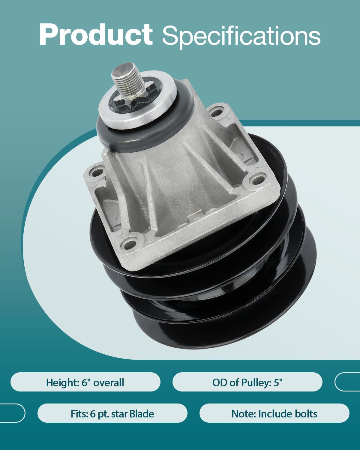 SCITOO Lawn Mower Spindles w/Pulley Bolt Spindle Assembly Replacement for MTD for Cub Cadet 618-0241 918-0241 285-860 of 3 Pack
