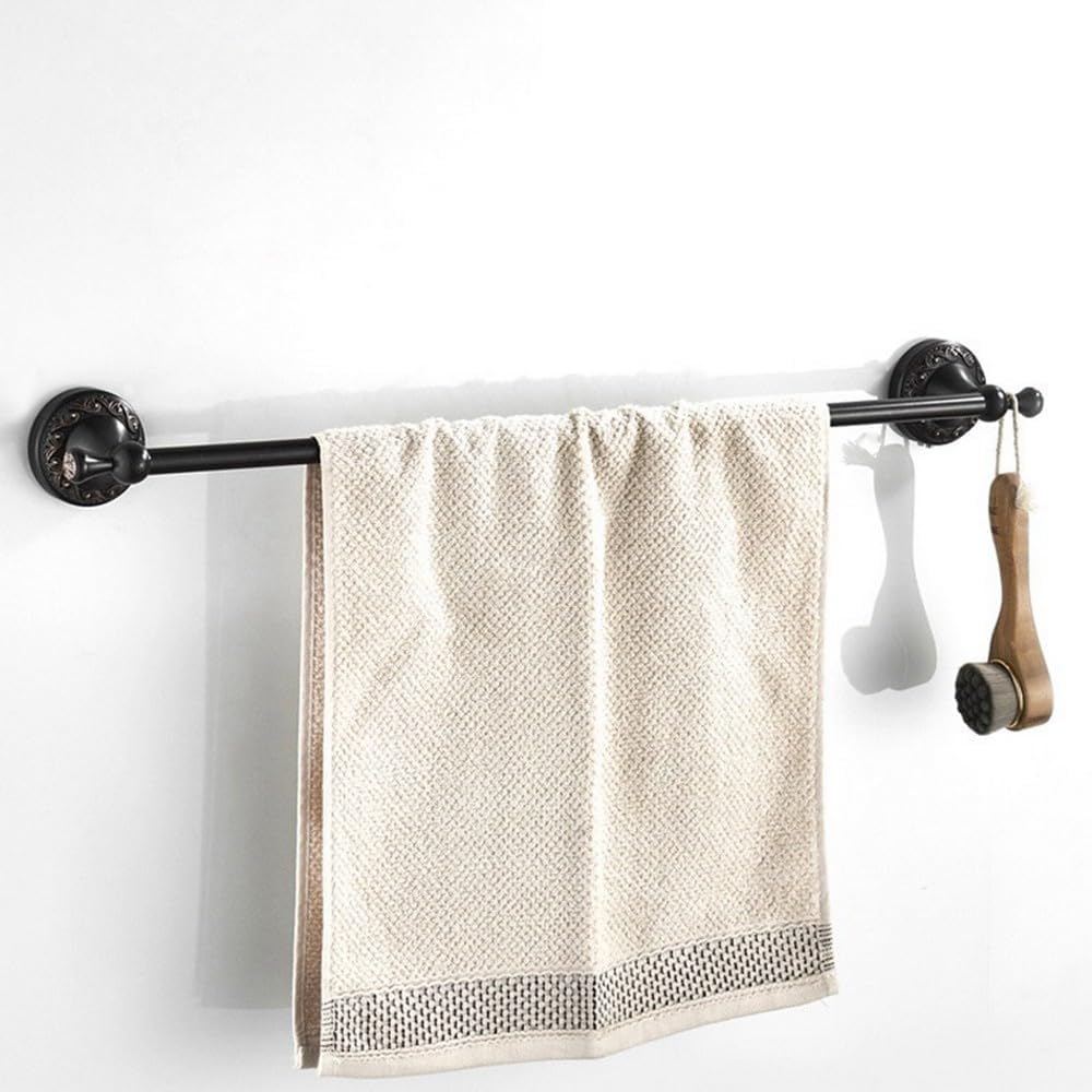 Black Brass Bathroom Accessories Hardware Set Towel Bar Rail Rack Toilet Paper Holder Toilet Brush Shower Soap Dish Holder,Single Towel Bar