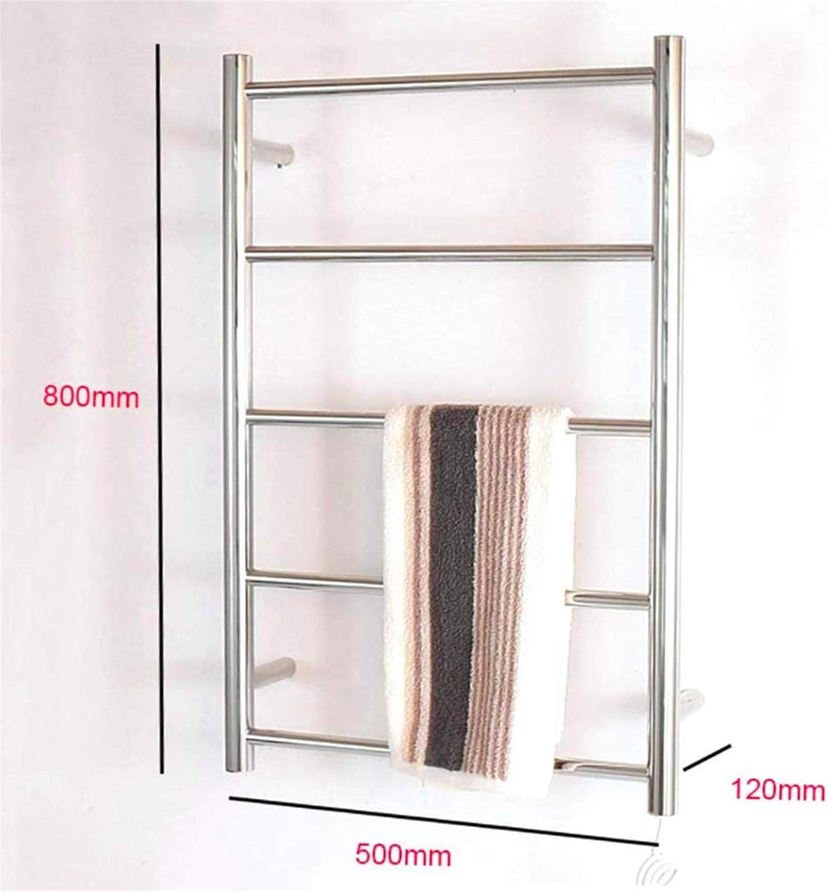 Electric Heated Towel Wamer, Wall Mounted Hot Towel Rack with 5 Towel Bars, Stainless Steel Bath Towel Dryer,Suitable for Hotel, Home, Bath, Plugin