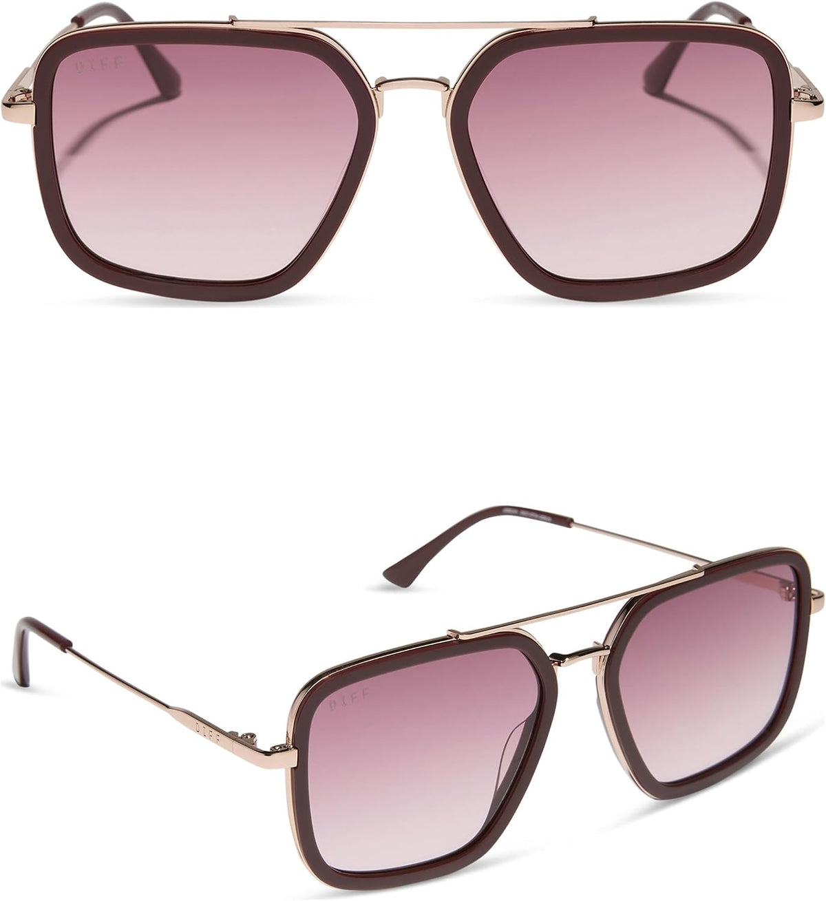 DIFF Jordan Designer Navigator Sunglasses for Women | 100% UVA/UVB Protection | Solid Frames