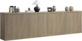 SICOTAS Buffet Cabinet with Storage Accent Sideboard Modern Credenza with Doors & Shelves Fluted Media Console Mid Century Coffee Bar Table for Living Room Kitchen Dining Room Hallway (4PCS)