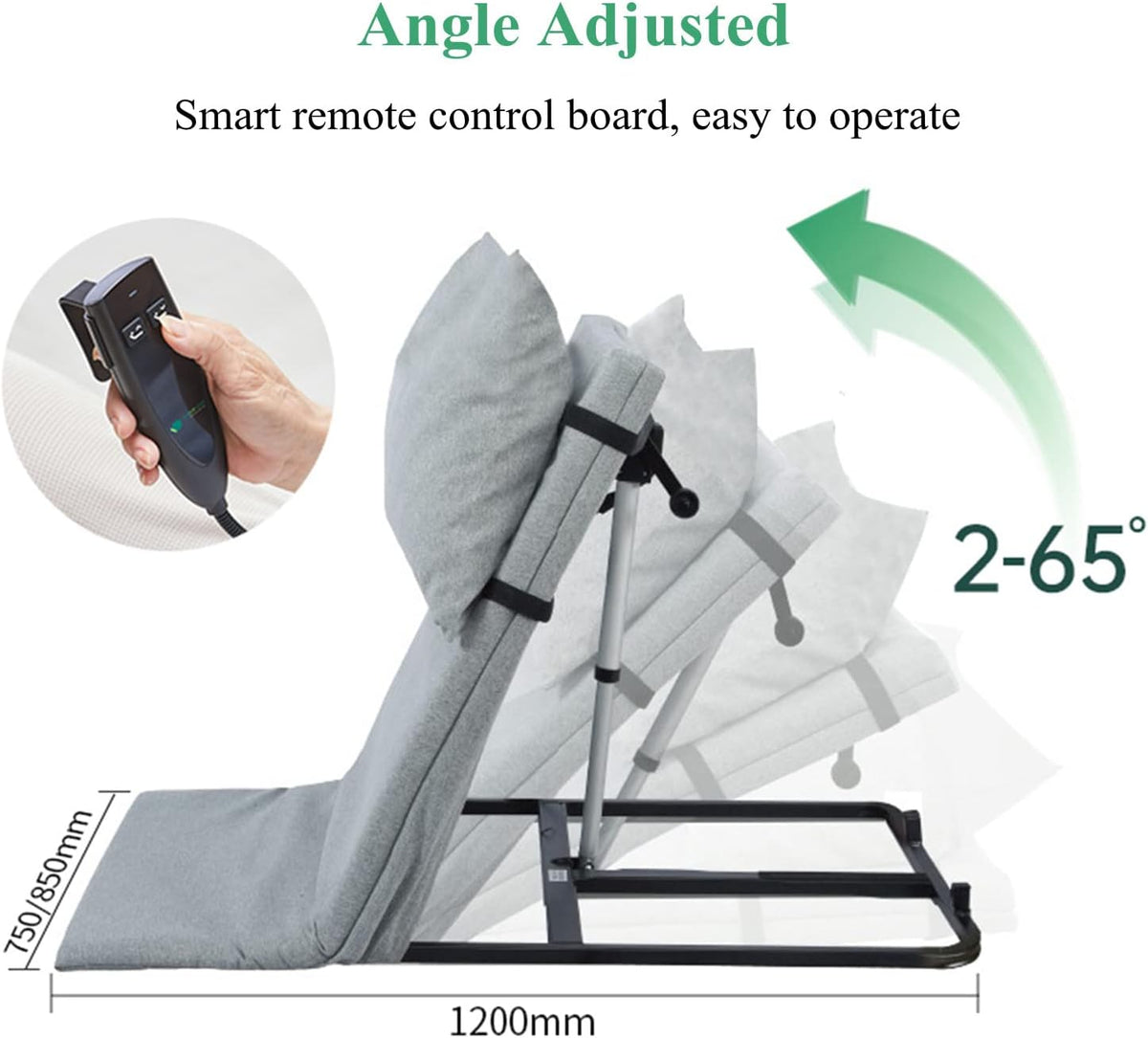 Portable Electric Bed Backrest, Adjustable Medical Pillow Lifter, Adjustable Sit-up Back Rest Disability Backrest Bed Support Stand Assist Aid for Neck Head and Lumbar Support,Widened
