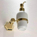 Solid Brass Golden Geometric Bathroom Hardware Set Bath Towel Shelf Toilet Brush Soap Dispenser Towel Bar,Soap Dispenser