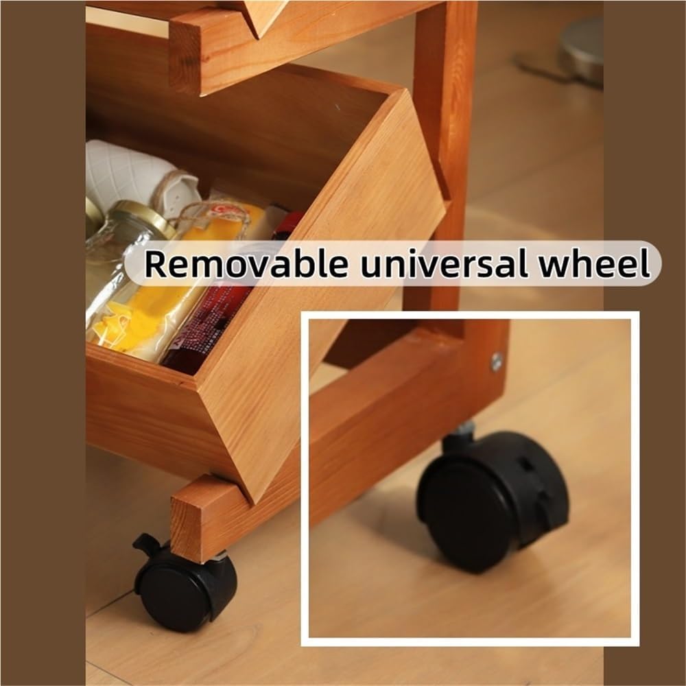 Wood Fruit Basket for Kitchen, Vegetable Bread Basket, Pantry Shelves, Can Organizer Rack, Wooden Storage Rack for Living Room(Beige,Large)