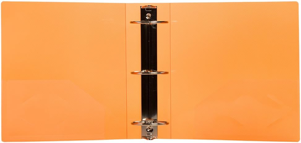 JAM PAPER Plastic 3 inch Binders - Orange 3 Ring Binder - Bulk 10/Pack