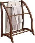 Vintage Quilt Rack Stand Wood Blanket Stand Bedspread Storage Display Towel Bar Large 3 Tier Beechwood Wooden Bedding for Bedspreads Comforters Towels Home Bedroom Quest Room Free Standing Towel Stand