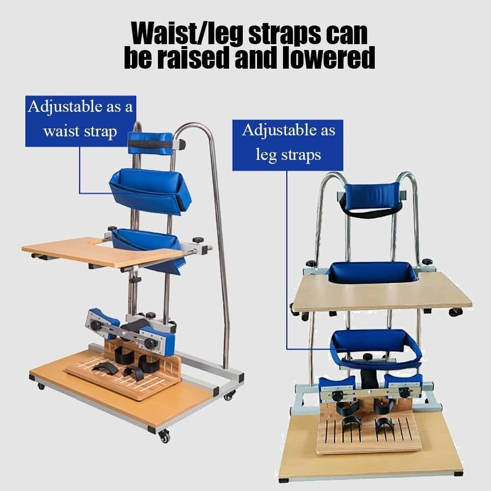 FoRes Children Standing Frame Stand Lower Limb Rehabilitation Equipment Double Straps to Fix The Body Table Top Lift Adjustable Adjustable Height for Cerebral Palsy Lower Limb Disability