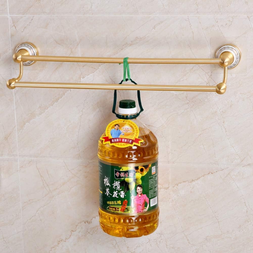 BTZHY Towel Rack Towel Rack Double Pole Towel Rack,Punch-Free Towel Bar,Bathroom Suction Cup Towel Holder Space Aluminum Towel Shelf/A/57Cm Bathroom Hardware/a/57Cm The New