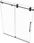 Montage 57-59' W x 78' High Euroglide Frameless Shower Doors with 3/8' Tempered Glass (Matte Black - Low Iron)
