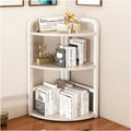 Bookcase Bookshelf 3-Tier Corner Shelf Bookshelf White Countertop Storage Organizer Display Shelves for Kitchen Bathroom Office, Space Saving Standing Shelving Unit Bookshelf Organizer