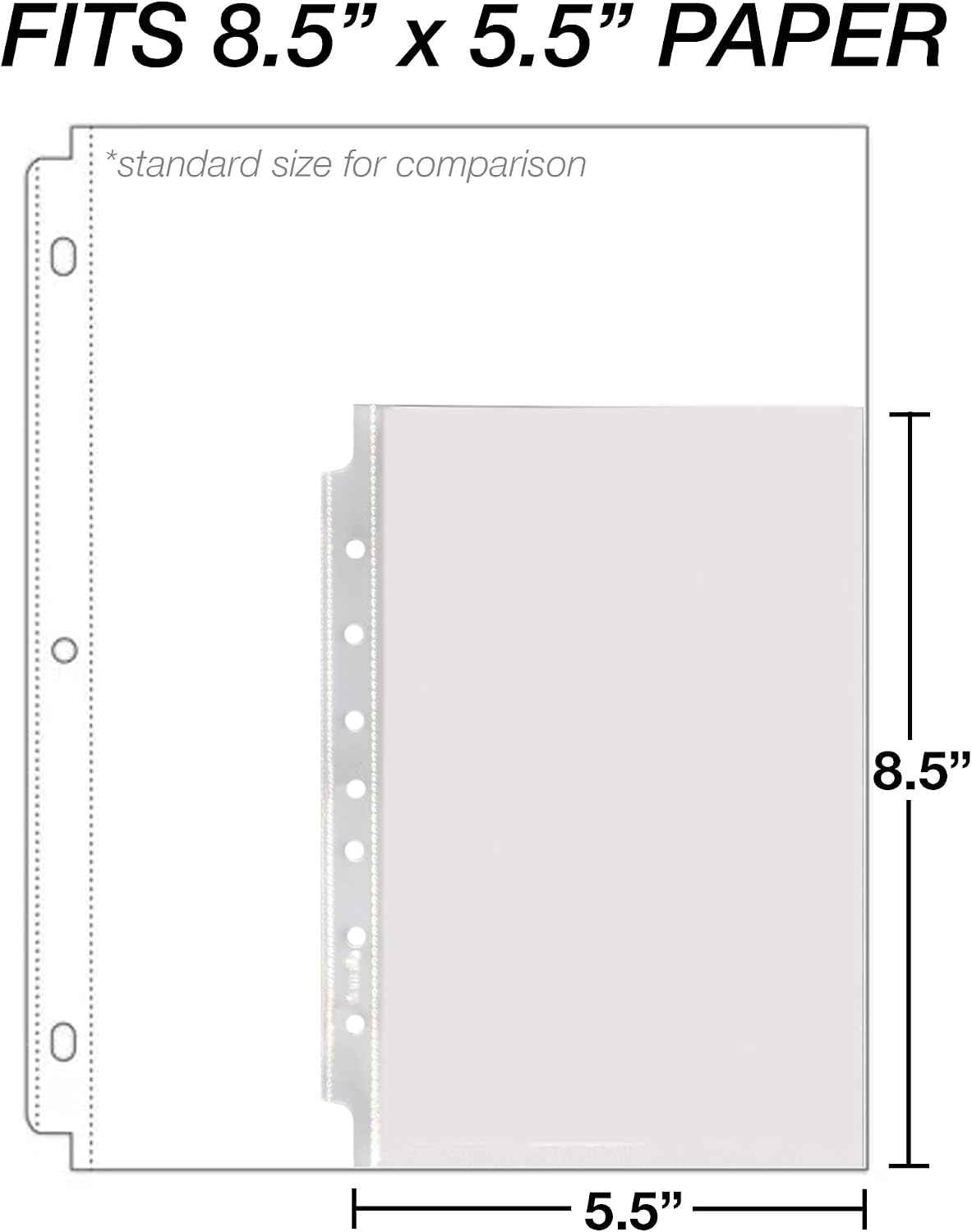 Samsill Mini Sheet Protectors, 5.5 x 8.5 Inch Page Protectors for Mini 3 Ring Binder, Heavy Duty, Clear Protector Sheets, 7 Hole, Top Loading, Acid Free (Pack of 2000)