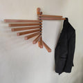 Wood Swivel Towel Bar - Wall-Mounted Folding Drying Rack, 15'x6'x2', B-Walnut Finish, Perfect for Laundry Room, Holds Up to 6 Towels, Space-Saving & Stylish Design
