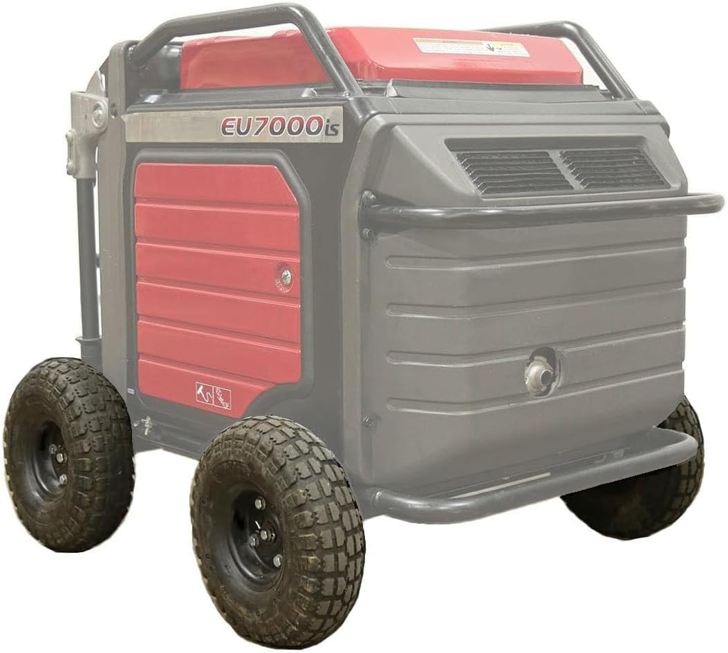 Fixed Axle Add Wheels Kit with 10 Inch All Terrain Never Flat Tires Compatible with Honda EU7000iS Inverter Generator