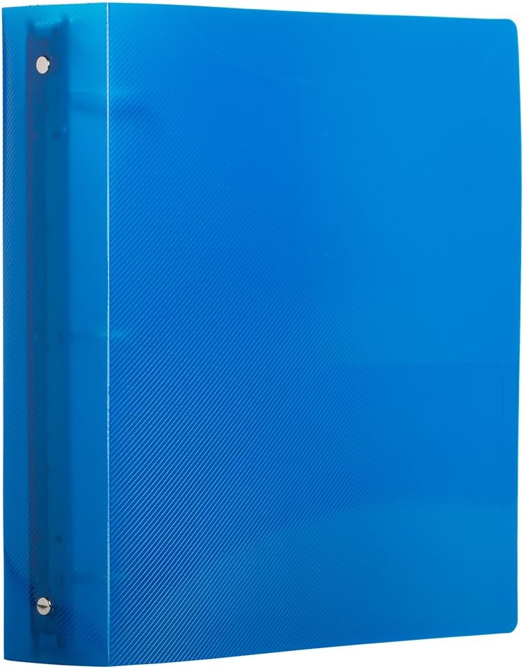 JAM PAPER Plastic 2 inch Binder - Blue 3 Ring Binder - Bulk 12/Pack