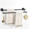 Black Brass Bathroom Accessories Hardware Set Towel Bar Rail Rack Toilet Paper Holder Toilet Brush Shower Soap Dish Holder,Double Towel Bar