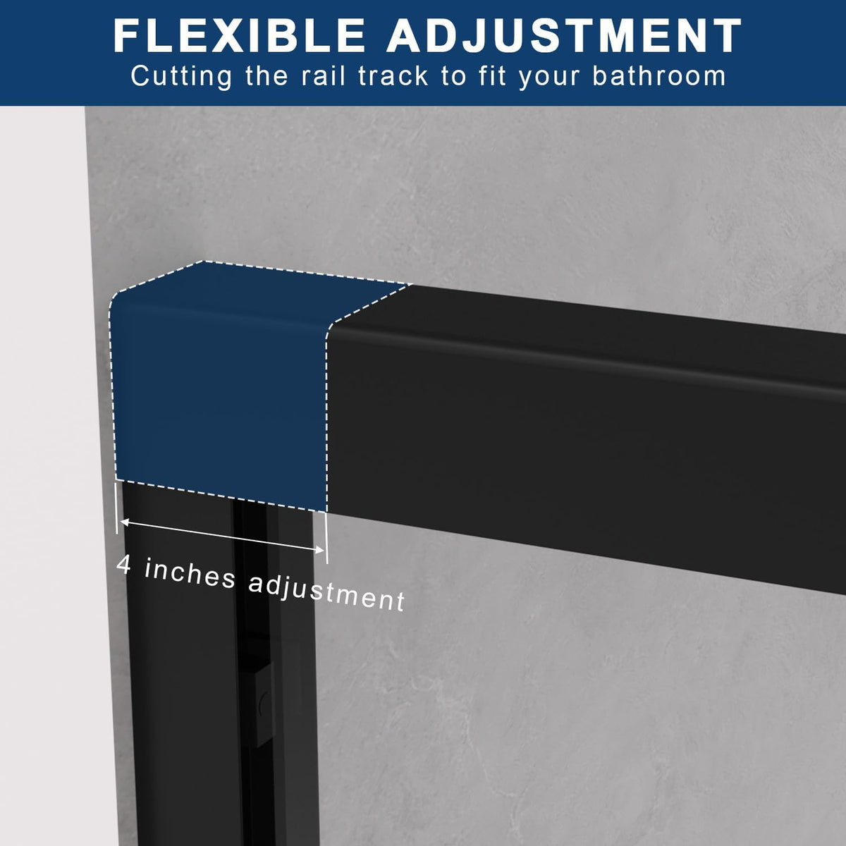 Bathtub Shower Door, 56-60' W x 58' H Sliding Shower Door for Bathtub, 1/4' (6mm) SGCC Tempered Glass Bathtub Glass Door, Matte Black Finish, 304 Stainless Steel Hardware