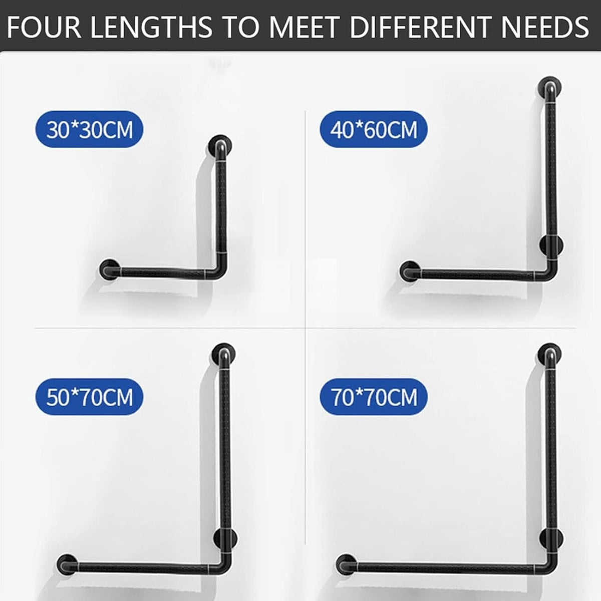 Grab Bar Rail, Non-Slip Bathroom Safety Grab Bars Toilet Hand, Stainless Steel Strong Bathtub Shower Handles, Disability Mobility Daily Living Aids,50 * 70Cm
