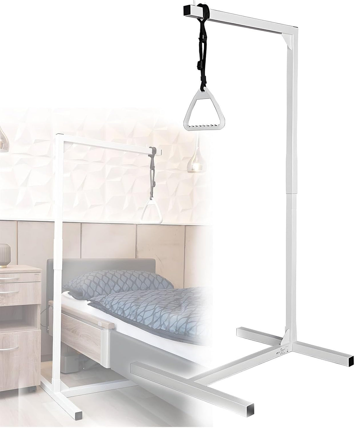 Bed Mobility Aids Bedside for Elderly Disabled Pull up Assist Handles Get up Bariatric Handicap Rail Disability Adaptive Living Bed Sit Assistance Bed Helper
