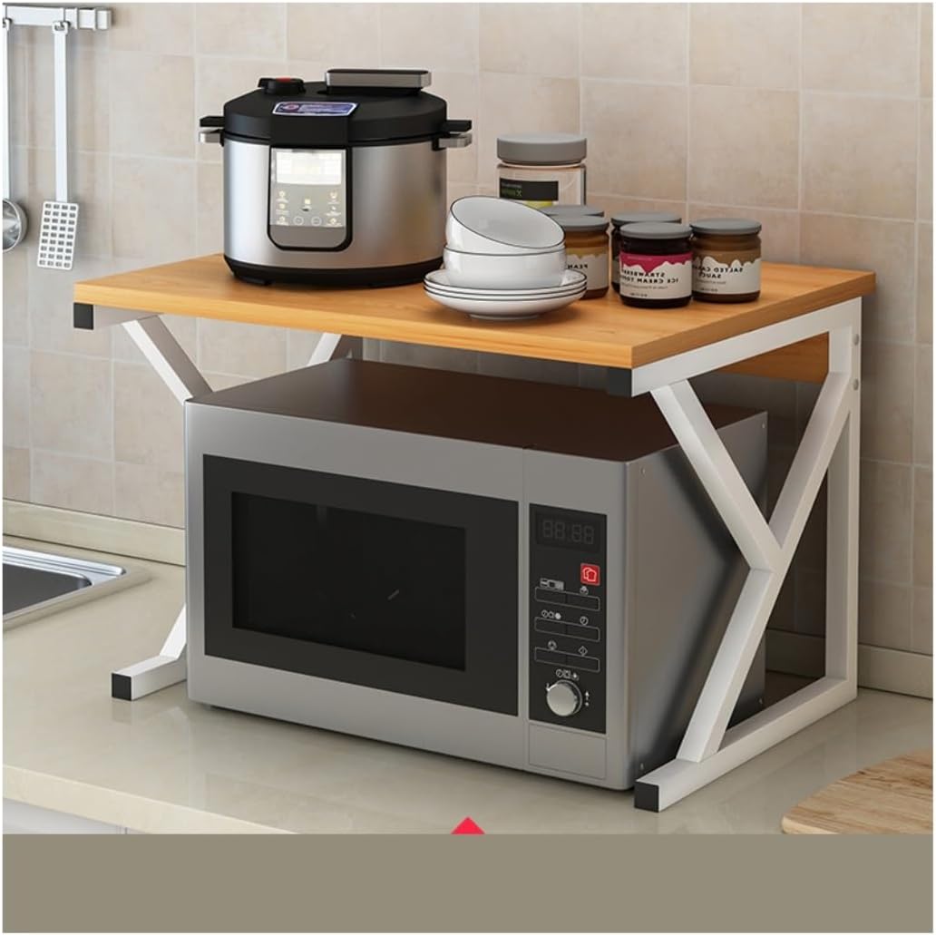 Microwave Stand Metal Microwave Oven Rack Shelf Kitchen Utility Storage Organizer for Storage(B)