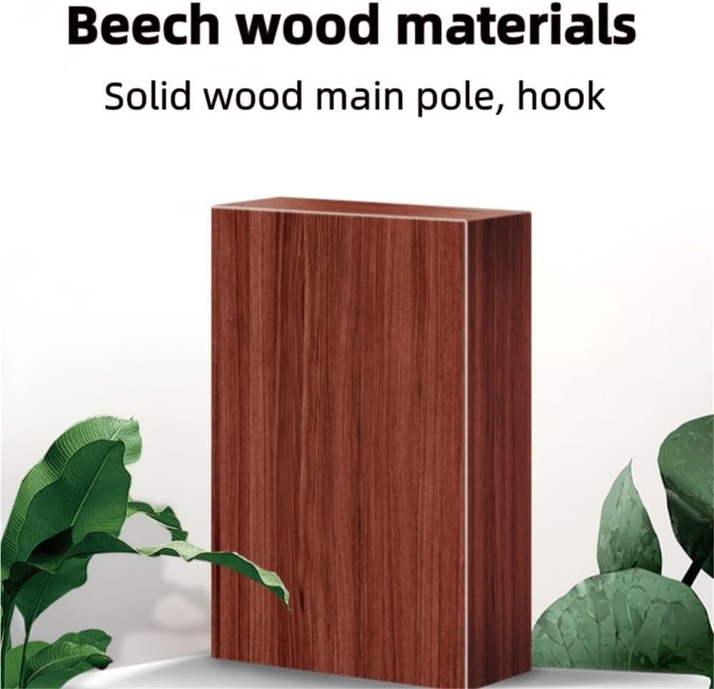 Floor-Standing Hat Rack for Bedroom, Solid Wood Coat Tree, Simple Coat Rack Freestanding, Vertical Solid Wood Purse Hanger for Living Room