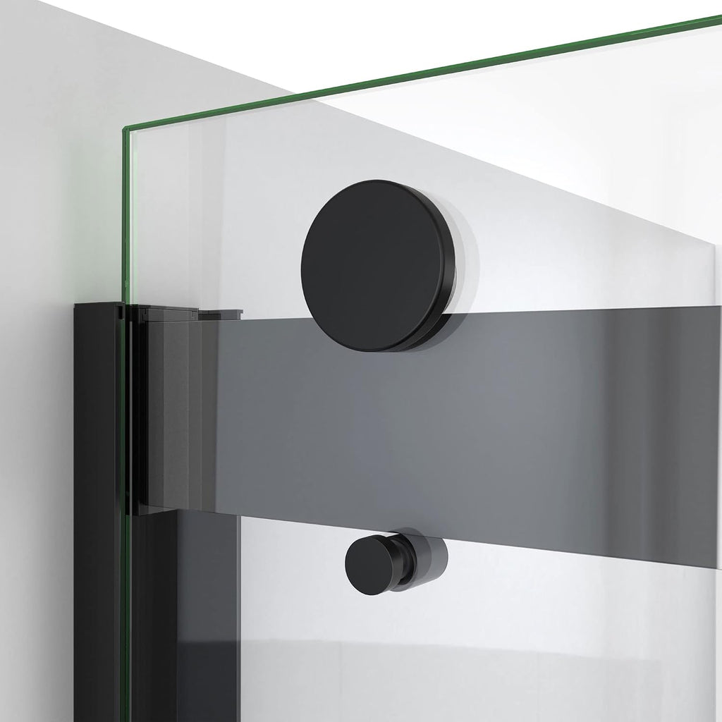 DreamLine Sapphire-V 56-60 inch W x 76 inch H Semi-Frameless Bypass Shower Door in Matte Black