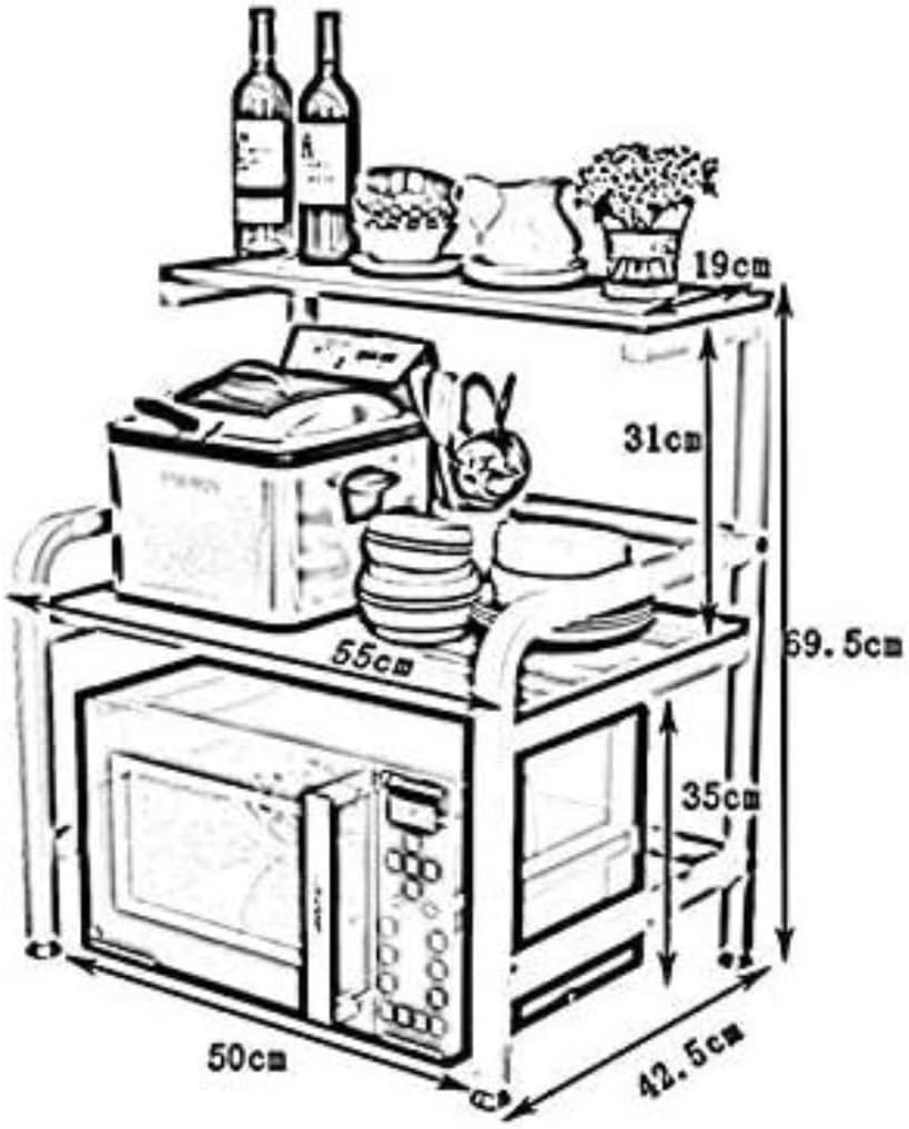 Microwave Stand Home Microwave Oven Rack Kitchen Shelf Organizer Metal Storage Holder Over The Storage(B)