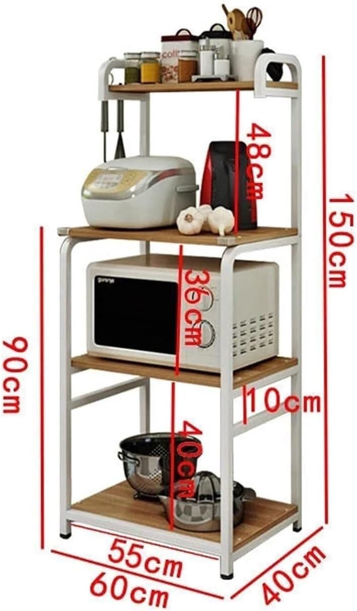 Microwave Stand 3 Tier Microwave Oven Rack Kitchen Shelf Home Cabinet Floor Standing Storage