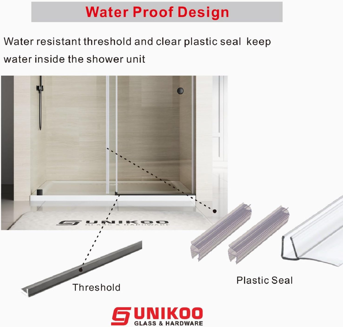 56'- 60' W×66' H Frameless Stainless Steel Sliding Shower Door in Matte Black with 3/8' (10mm) Certified Tempered Clear Glass. The Princess Series UKS09-6066-MBL