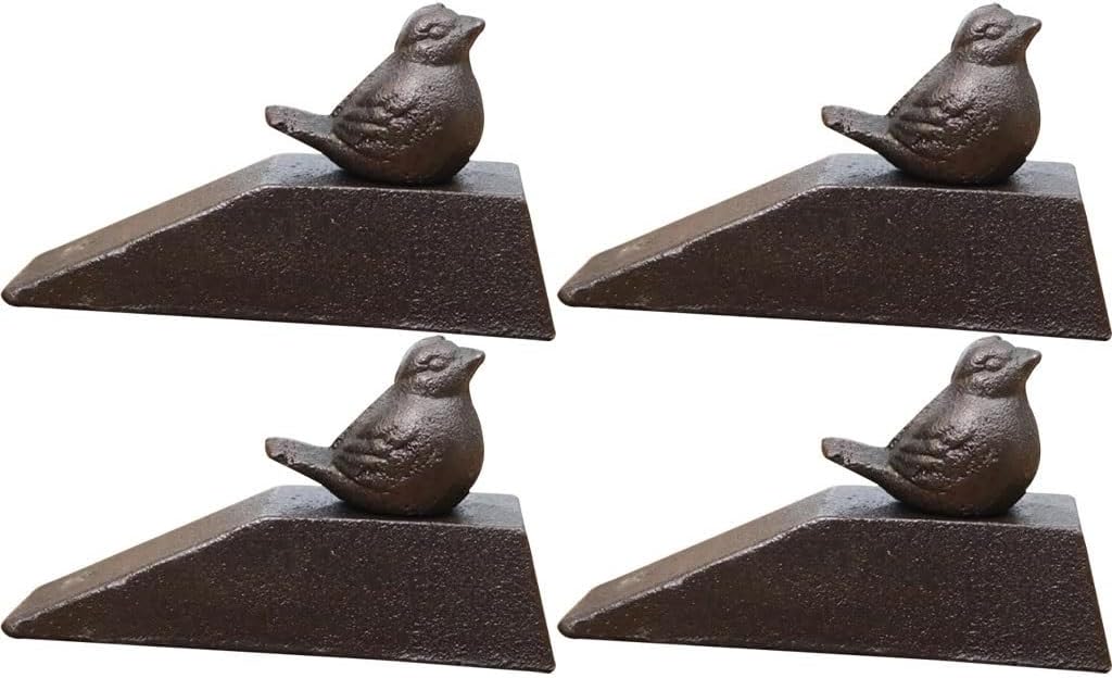 Door Stop Stopper Holder Cast Iron Cute Bird,Avoid Drilling Hole,Heavy Duty Floor