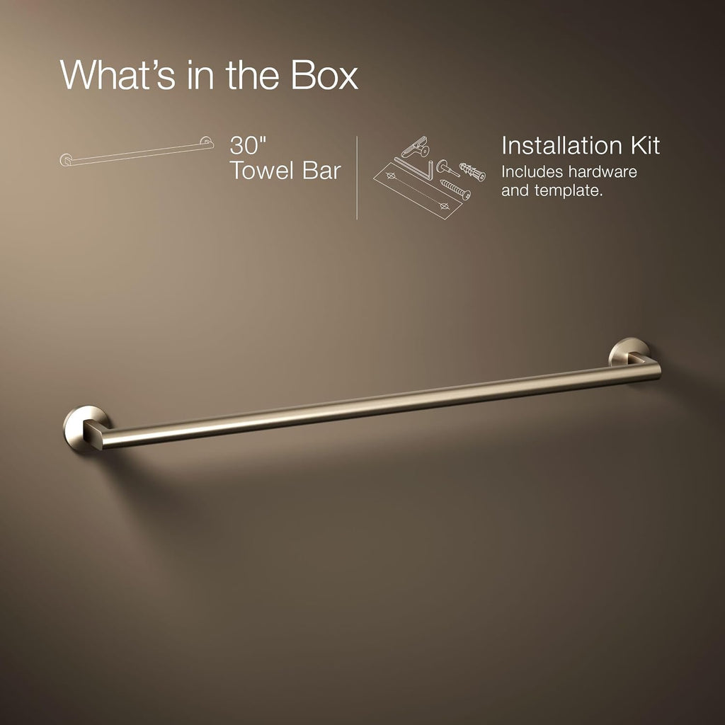 Kohler 78374-BV Components® 30' Towel bar, Vibrant Brushed Bronze