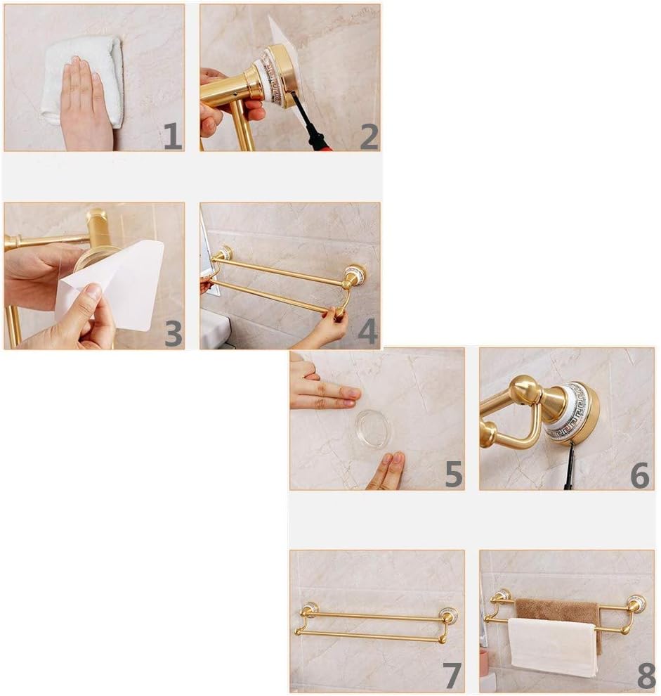BTZHY Towel Rack Towel Rack Double Pole Towel Rack,Punch-Free Towel Bar,Bathroom Suction Cup Towel Holder Space Aluminum Towel Shelf/A/57Cm Bathroom Hardware/a/57Cm The New