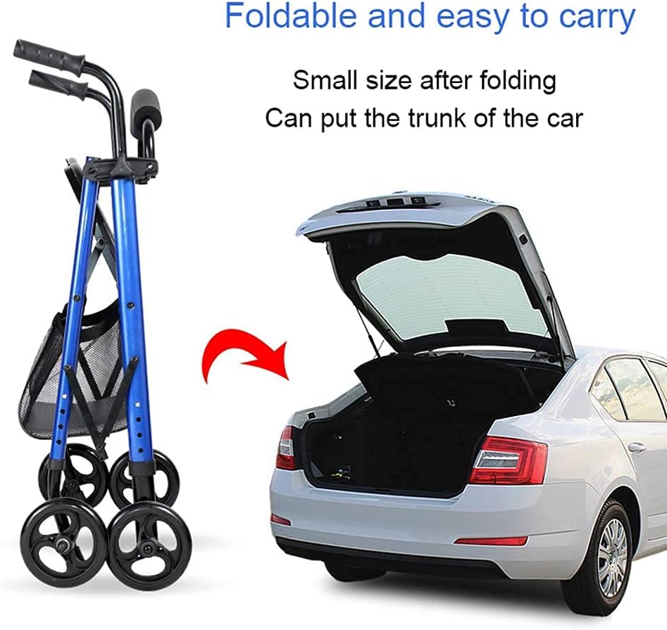 Standing Frame Adult Walker Walking Aid for The Disabled, Adjustable Crutches Old People's Trolley Rehabilitation Equipment